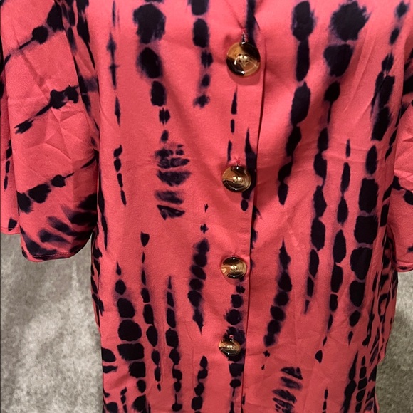 SHEIN Pink and Black Striped Blouse - Picture 3 of 8